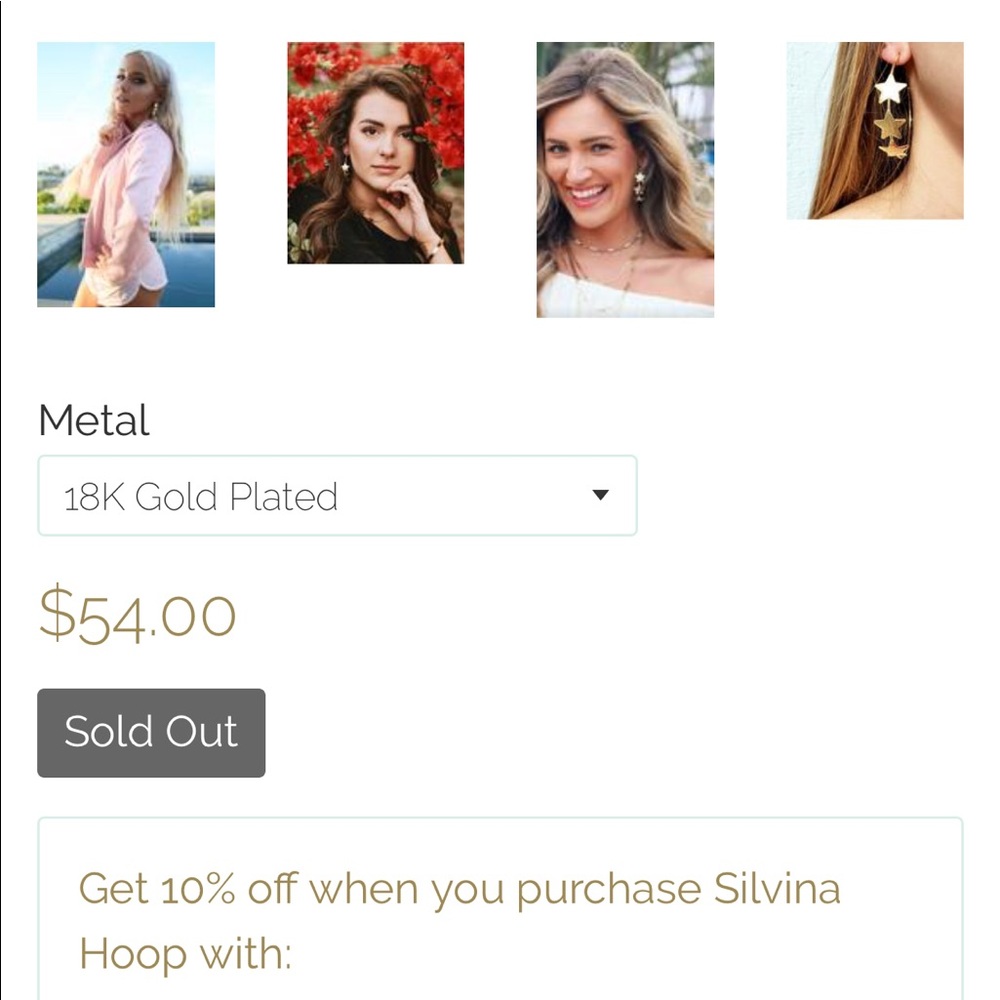 One Star Shelia Hoop Gold